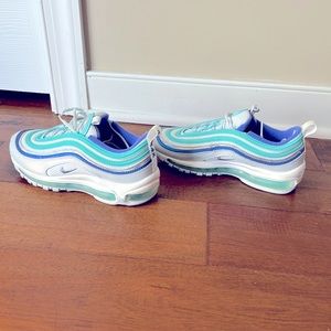 Nike AirMax 97, Teal, purple and white, Youth 7